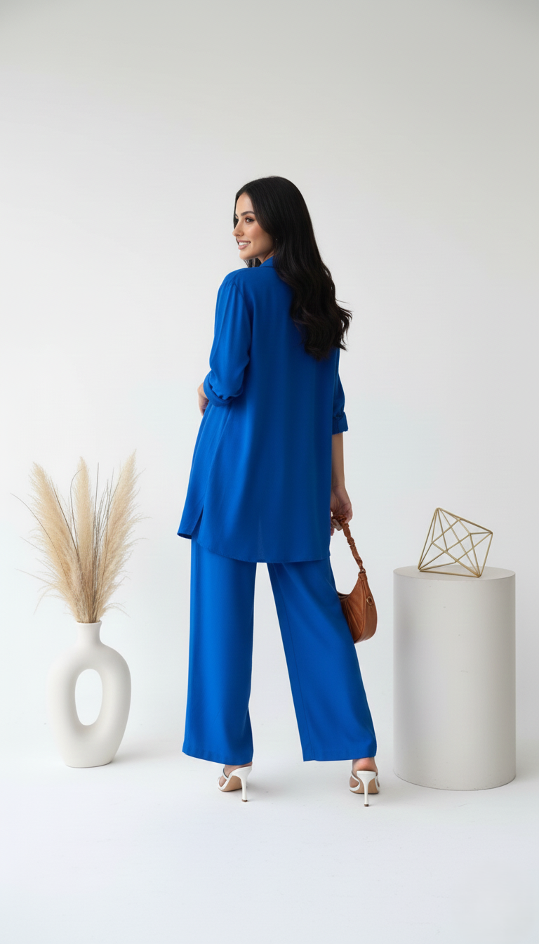 Blue Co-ord Pants Set
