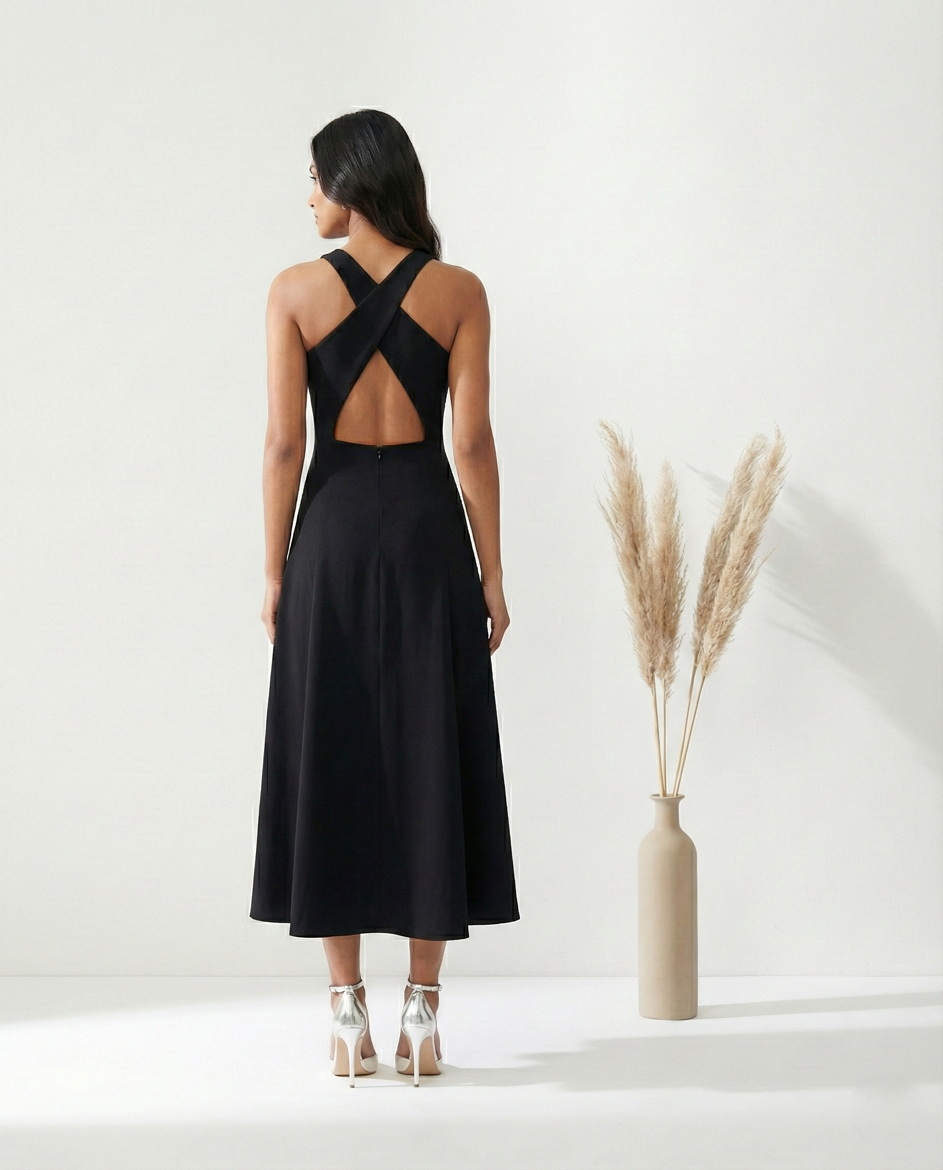 Black Cross Wrap Maxi