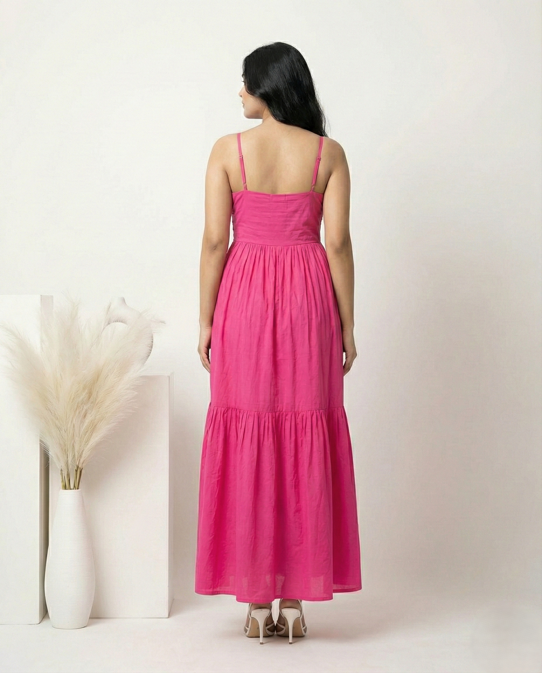Hot Pink Mulmul Maxi