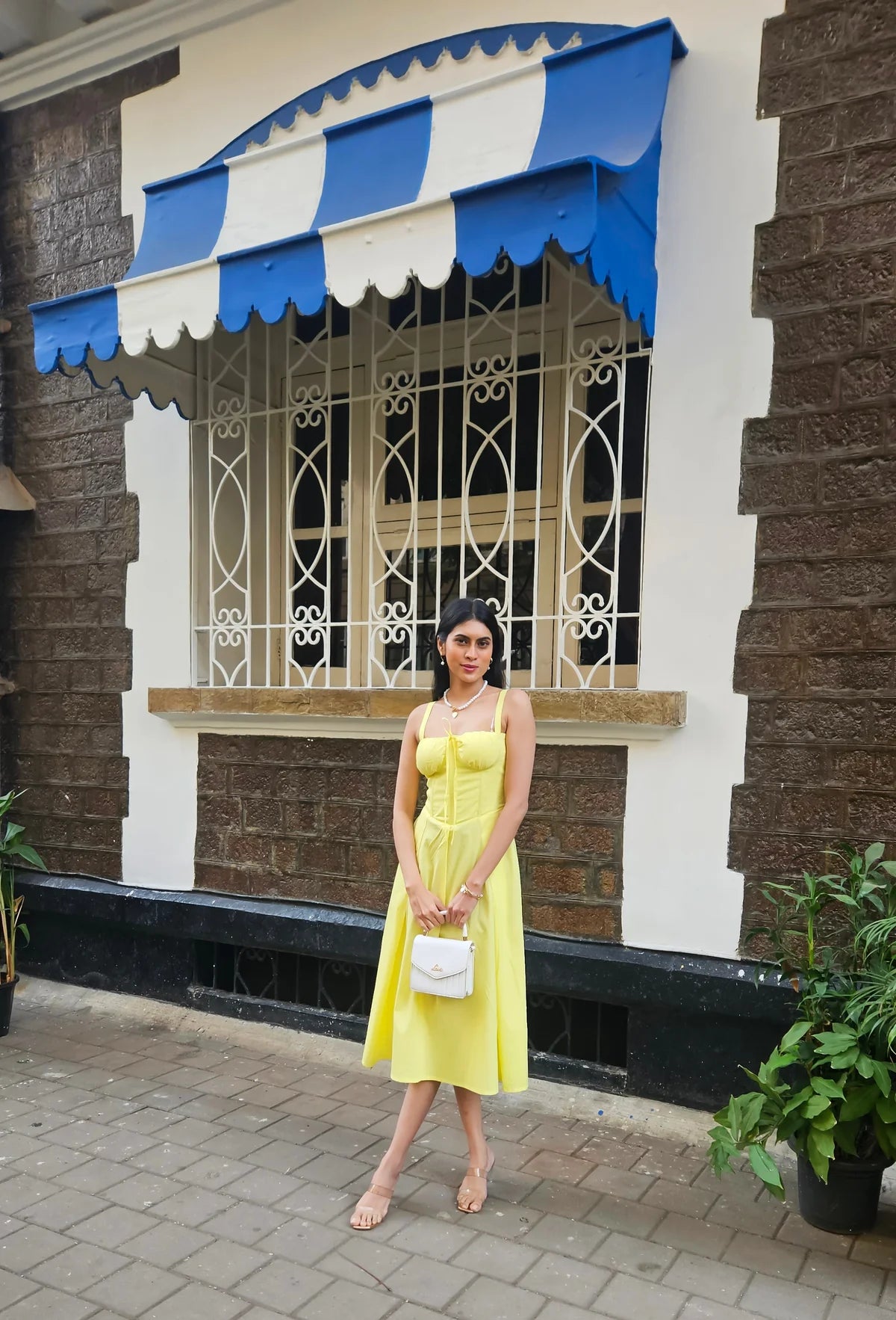 Butter Yellow Corset Midi Dress