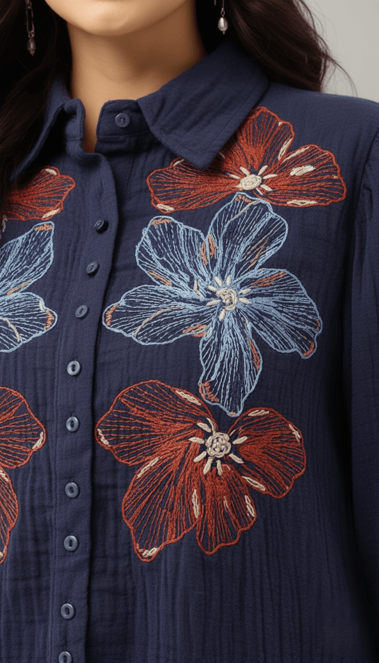Navy Embroidery Co-ord
