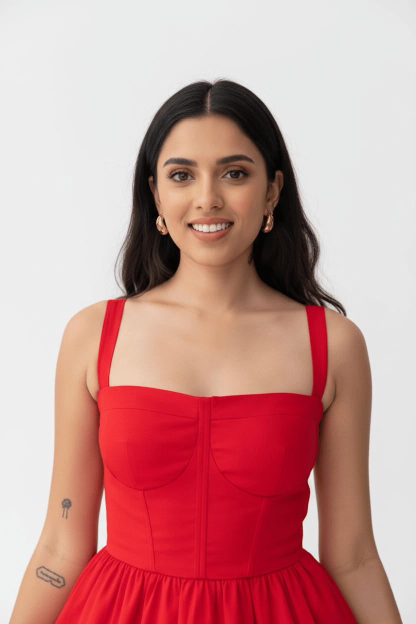 Red Ruffle Dress