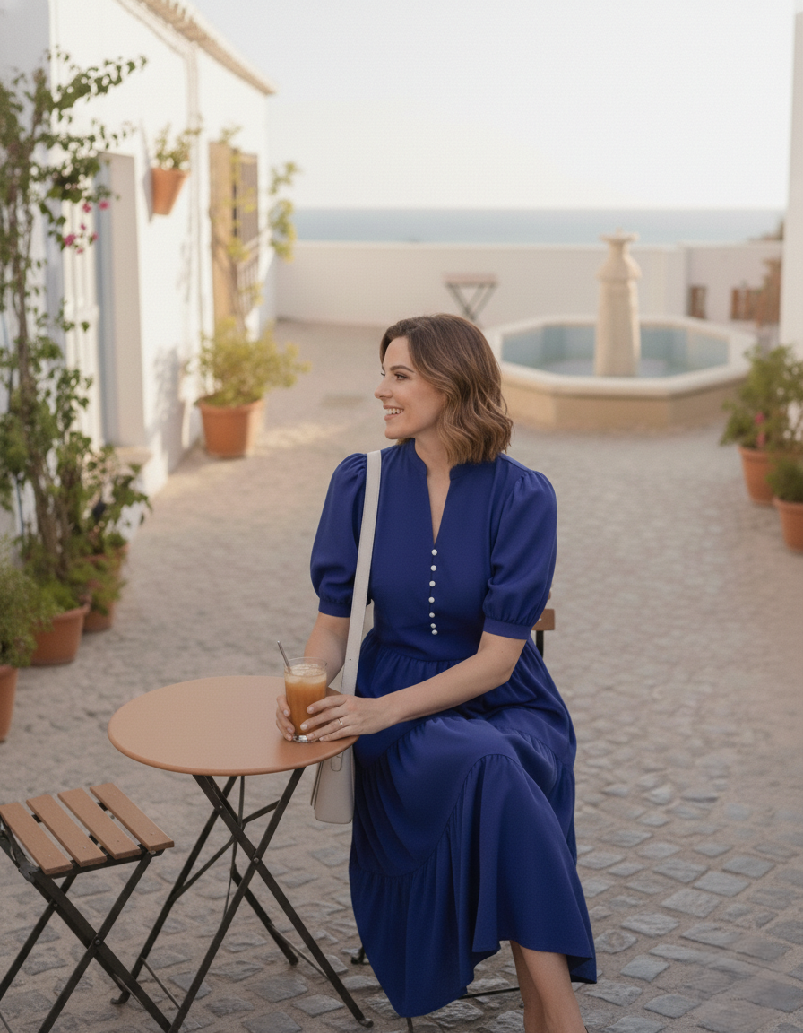 Royal Blue Button Maxi