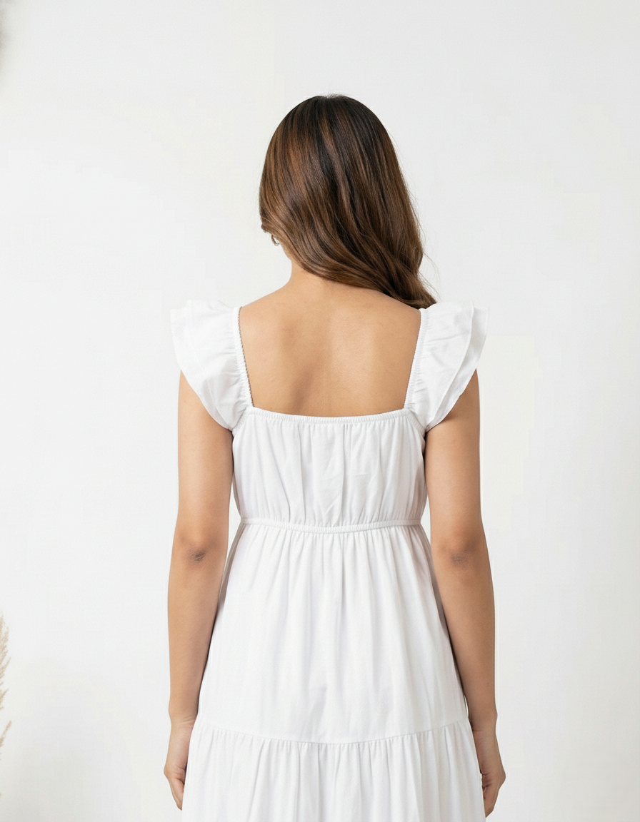 White Frill Maxi
